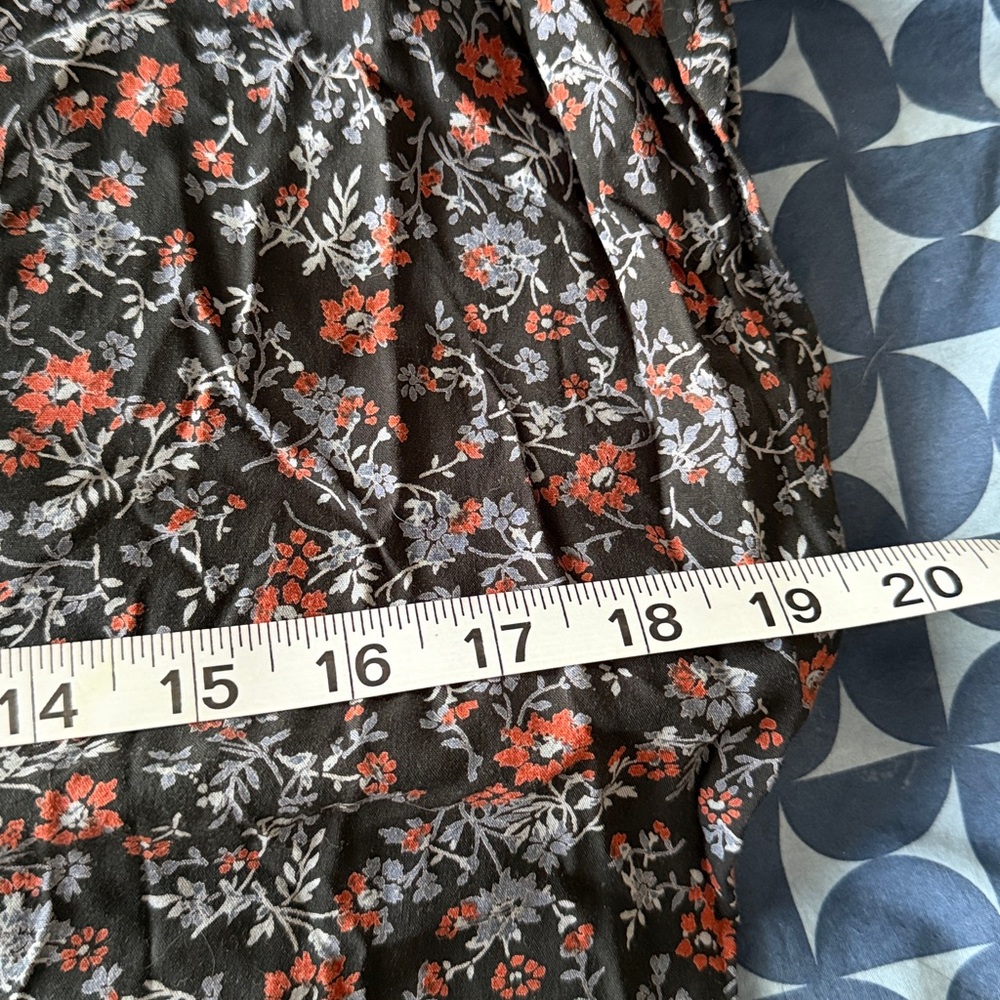 Madewell Black and Red Floral Midi Dress - Picture 7 of 8